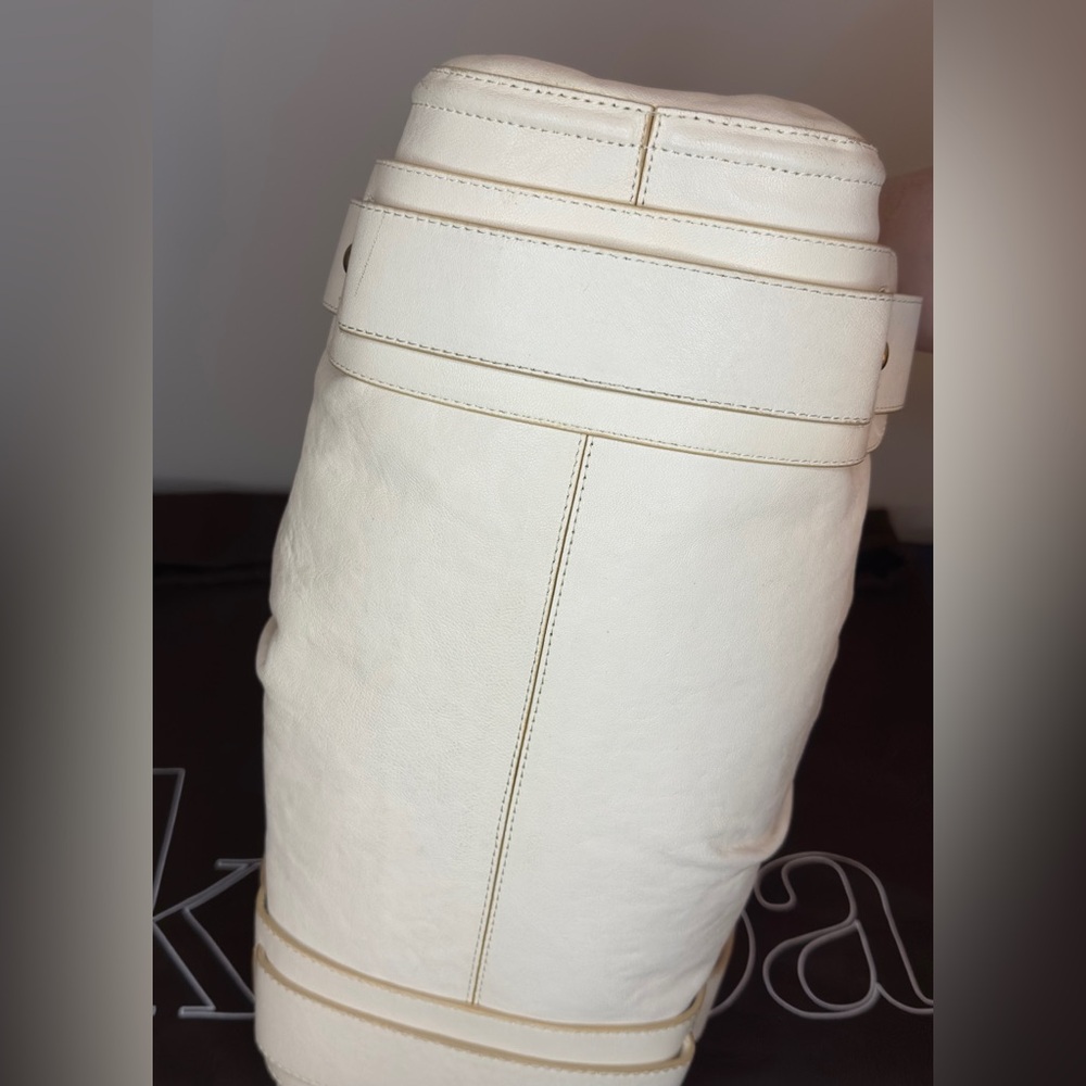 Kooba Leather Tote Satchel in cream Large Size - Picture 9 of 16